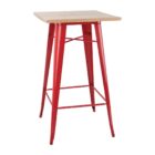 Bolero Bistro Bar Table with Wooden Top Red (Single)