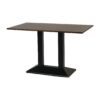 Turin Metal Base Pedestal Rectangle Table with Dark Wood Top 1200x700mm