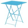 Bolero Pavement Style Square Steel Table Seaside Blue 600mm