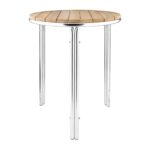 Bolero Round Ash and Aluminium Table 600mm