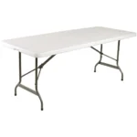 Bolero Rectangular Centre Folding Table 6ft White