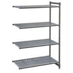 Cambro Camshelving Basics Plus Add-On Unit 4 Tier With Vented Shelves 1630H x 870W x 540D mm
