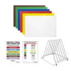 Low Density Chopping Board Set + Rack 455x305x20mm (Pk6)