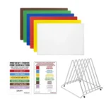 Low Density Chopping Board Set + Rack 455x305x20mm (Pk6)