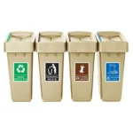 Jantex Simpler Recycling Slim Bin Bundle Beige 4x 60Ltr